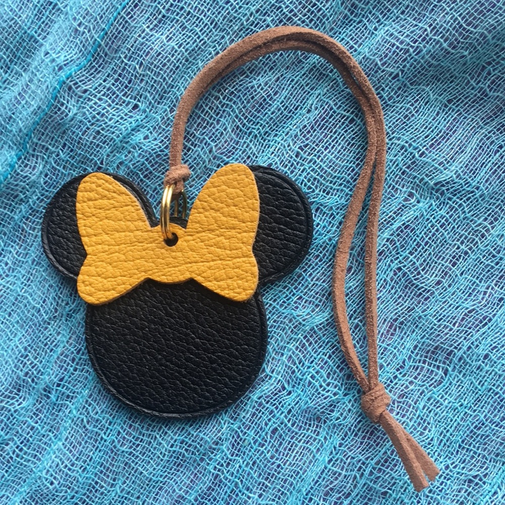 Chic Bow Minnie Mouse Handmade Leather Purse Bag Charm Dangle Ornament Pendant